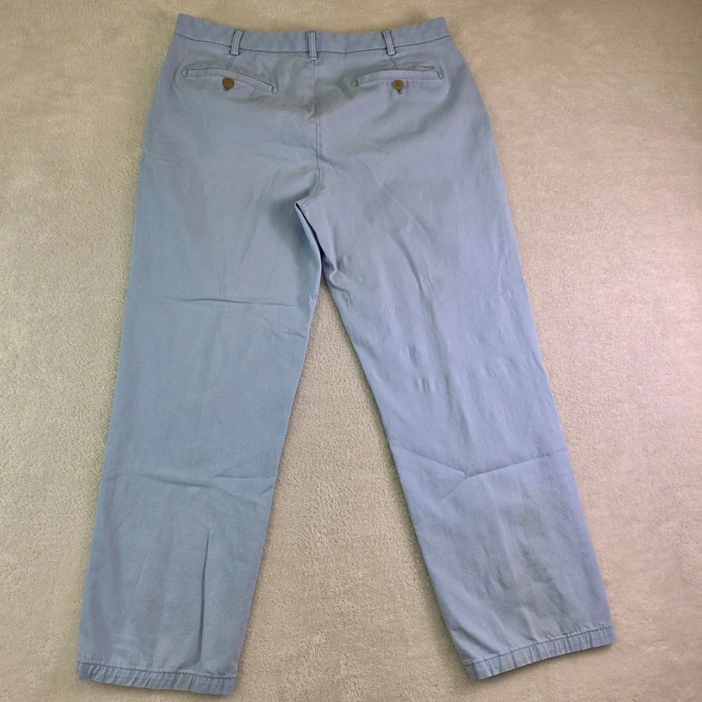 IZOD Saltwater Stretch Chino Pants Mens 34x30 Straight Leg Light Blue Cotton